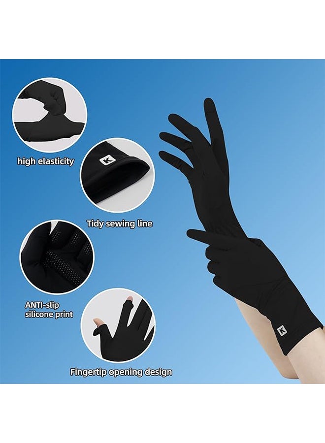 Women's Gloves Driving Gloves Non-slip Sun Protection Summer UV Protection Gloves,Breathable Non Slip Full Finger Cycling Gloves for Hiking Golfing Riding - Image 2